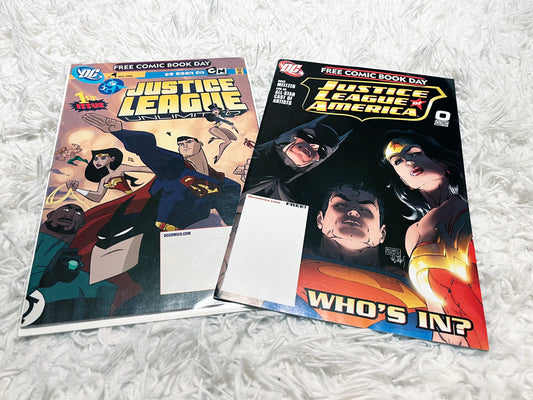 alt="Two DC free comic book day issues"