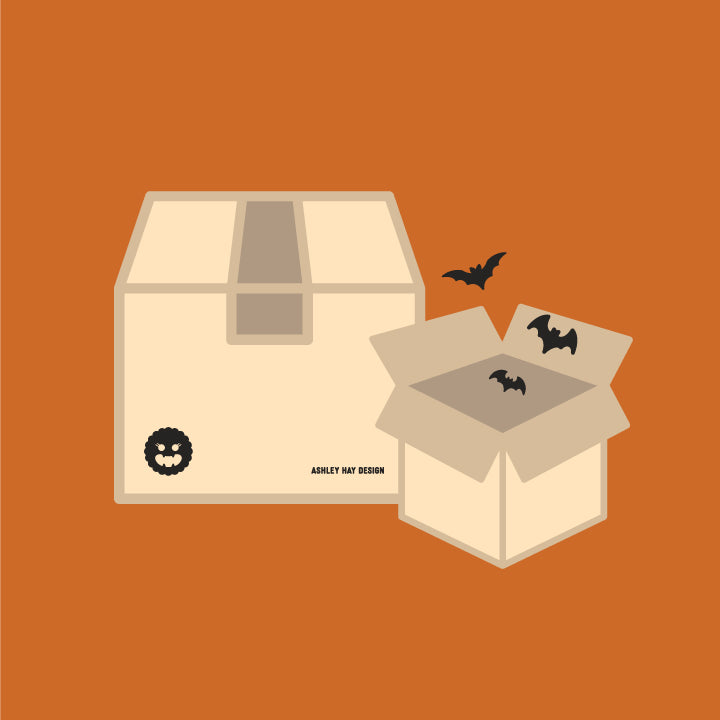 Two moving boxes with bats flying out.