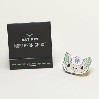 Northern ghost bat enamel pin closed