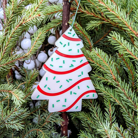 alt="Christmas Cake acrylic ornament"