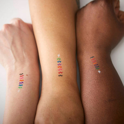 makeup stamps in eight colors on different skin tones