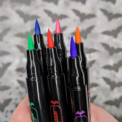 alt="rainbow bat makeup stamp eyeliner brush"